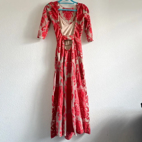 For Love & Lemons San Marcos Embroidered Red Dress - Picture 9 of 16